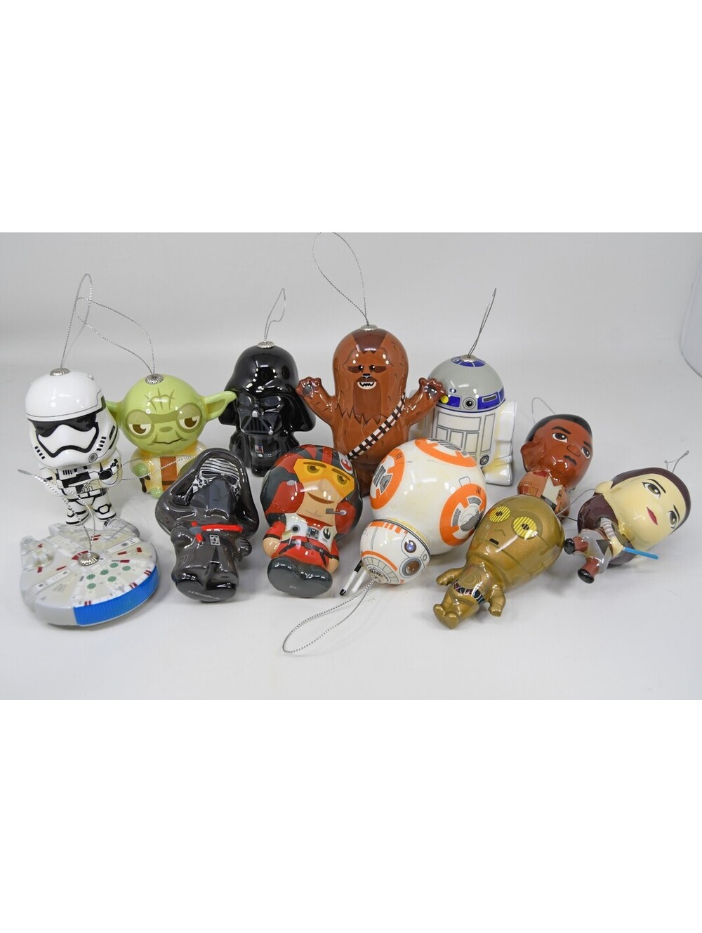 Star Wars Character Christmas Ornament Lot 12 Hallmark Decoupage Shatterproof 4"